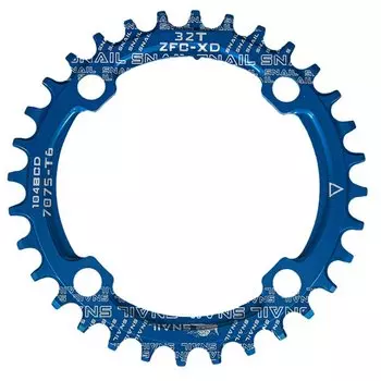 Звезда передняя Snail, 32T, 1/2"х3/32"х11/128" BCD 104, алюминий, Narrow Wide, синяя, ARV000502