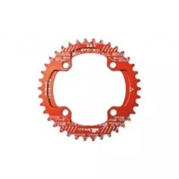 Звезда передняя Snail, 38T, 1/2''х3/32''х11/128'' BCD 104, алюминий, Narrow Wide, красный, ARV000209