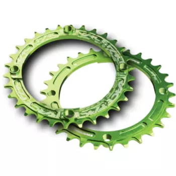 Звезда Race Face Narrow Wide, 104x36T, зеленый, RNW104X36GRN