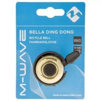 Звонок M-WAVE Bella Ding-Dong латунь-пластик мини D=33мм, золотистый (на блистере), 5-420053