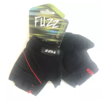 Перчатки велосипедные FUZZ GEL COMFORT, D-GRIP GEL, лайкра, на липучке, черно-красный, 08-202361