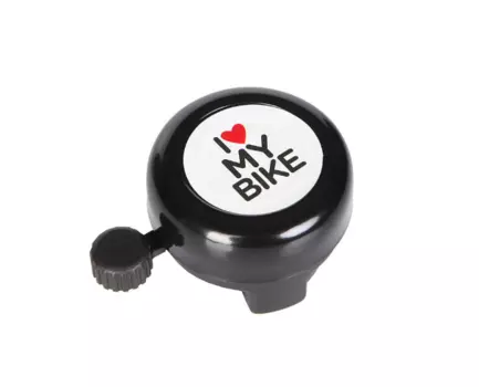 Звонок велосипедный Green Cycle GBL-251 I love my bike, cтальной, черный, BEL-88-42