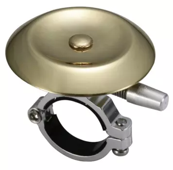 Звонок велосипедный NUVO, латунь/алюминий, D:47 мм, на руль 22,2-25,4 мм, цвет: латунь, N+1-B429BA