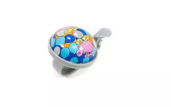 Звонок велосипедный NUVO, механический, ударный, 40мм, алюминий/пластик, синий "Pigs", NH-B409AP-P06P