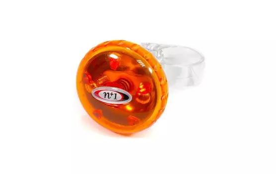 Звонок велосипедный NUVO n+1, механический, 36мм, латунь/пластик, прозрачный желтый, n+1-B898BP