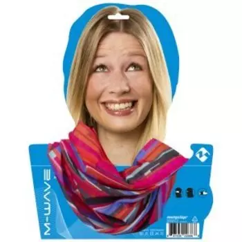 Бандана велосипедная M-WAVE COLORED STRIPES, дышащий полиэстер с микрофиброй, 24х48см, бесшовная, красно-синяя, 5-715125