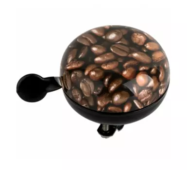 Звонок велосипедный TBS D:80мм, стальной, "кофе-бобы", YL-1058S-COFFEE BEANS