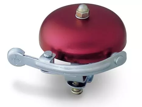 Звонок велосипедный TBS YWS-408A, диаметр 57мм, алюминиевый, красно-серебристый