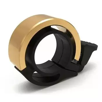 Звонок велосипедный TRIX, механический, ударный, кольцевой, 49х17 мм, алюминий/пластик, латунный, BL-TX-19-05-BS