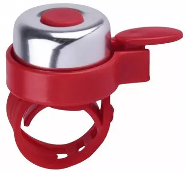 Звонок велосипедный Vinca sport, детский, алюминий/пластик, силиконовое крепление, красный, YL 13 red