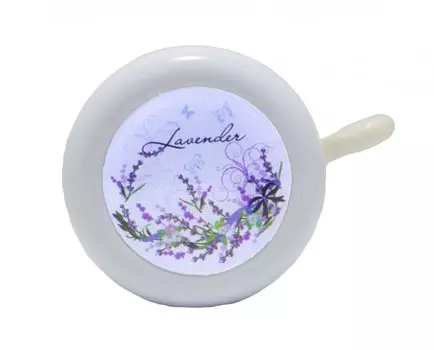 Звонок велосипедный Vinca Sport детский, рисунок "Lavender", 54 мм, стальная чашка, YL 45 lavender