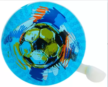 Звонок велосипедный Vinca sport "футбол", детский, алюминий/пластик, голубой, YL 43 football