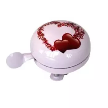 Звонок велосипедный Vinca Sport "сердечки", диаметр 58мм, алюминий, YL 068