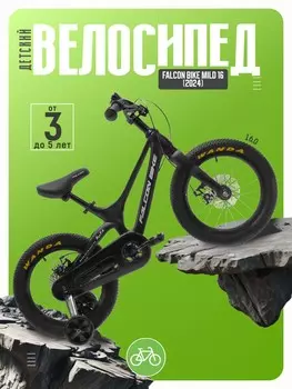 Детский велосипед Falcon Bike Mild 16, год 2024, цвет Черный