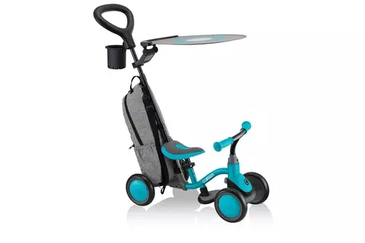 Детский велосипед Globber Learning Bike 3in1 Deluxe, год 2023, цвет Зеленый-Голубой