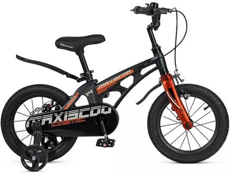 Детский велосипед Maxiscoo Cosmic Стандарт Плюс 14, год 2025, цвет Черный-Красный