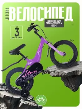 Детский велосипед Maxiscoo Jazz Стандарт Плюс 14, год 2024, цвет Фиолетовый