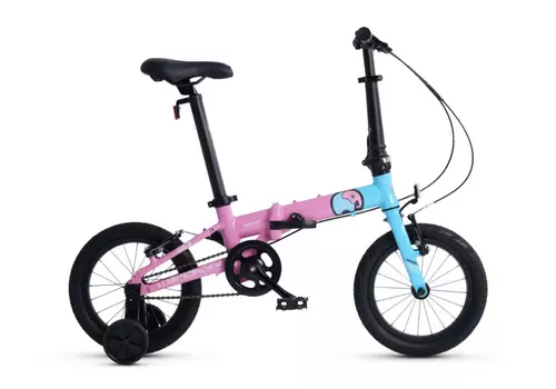 Детский велосипед Maxiscoo S007 Pro 14, год 2024, цвет Розовый-Синий