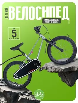 Детский велосипед Maxiscoo Shark Sport 18, год 2025, цвет Черный