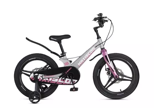 Детский велосипед Maxiscoo Space Deluxe 18, год 2025, цвет Серебристый