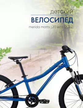 Детский велосипед Merida Matts J.20 Eco, год 2022, цвет Синий-Белый