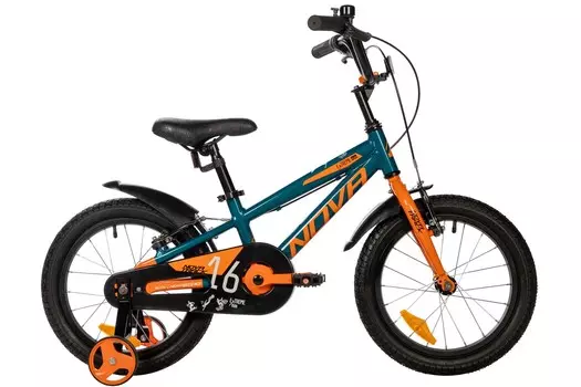 Детский велосипед Novatrack Extreme 16 V-Brake, год 2025, цвет Зеленый-Голубой