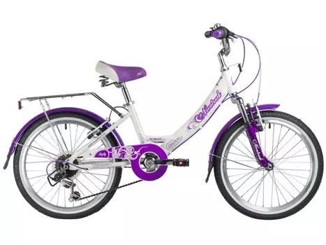 Детский велосипед Novatrack Girlish Line 20 6sp, год 2019, цвет Белый
