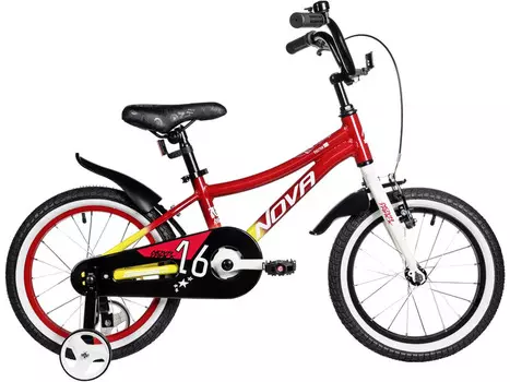 Детский велосипед Novatrack Katrina 16, год 2025, цвет Красный-Желтый