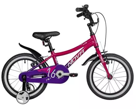 Детский велосипед Novatrack Katrina 16 V-Brake, год 2025, цвет Красный-Фиолетовый