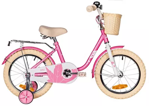 Детский велосипед Novatrack Maple 16, год 2025, цвет Розовый-Белый