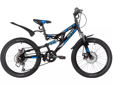 Детский велосипед Novatrack Shark 20 6sp Disc, год 2020, цвет Черный