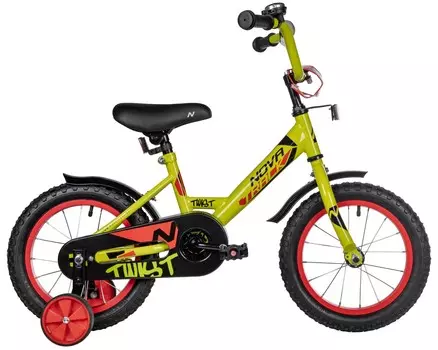 Детский велосипед Novatrack Twist 14, год 2025, цвет Зеленый