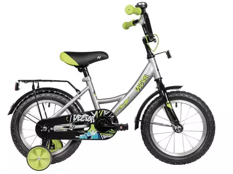 Детский велосипед Novatrack Vector 14, год 2025, цвет Серебристый
