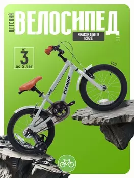 Детский велосипед Pifagor Line 16, год 2023, цвет Серебристый