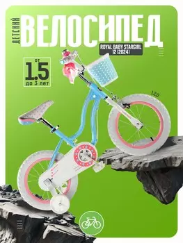 Детский велосипед Royal Baby Stargirl 12, год 2024, цвет Голубой