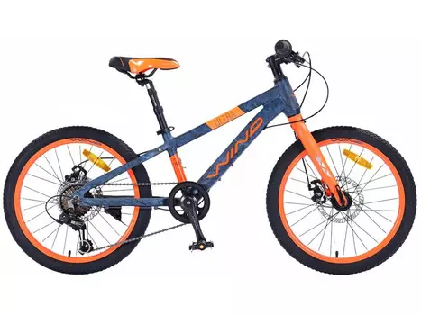 Детский велосипед Wind Ultra 20 Rigid 7sp, год 2025, цвет Синий-Оранжевый