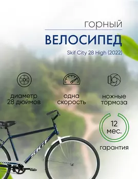 Дорожный велосипед Skif City 28 High, год 2022, цвет Синий-Серебристый