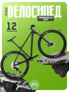 Горный велосипед Atom Bion Nine 550, год 2024, цвет Черный, ростовка 18.5