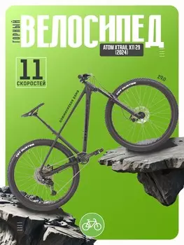 Горный велосипед Atom Xtrail X11 29, год 2024, цвет Черный, ростовка 16