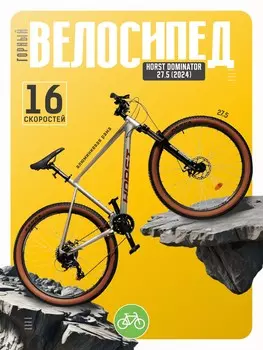 Горный велосипед Horst Dominator 27.5, год 2024, цвет Серебристый-Коричневый, ростовка 19