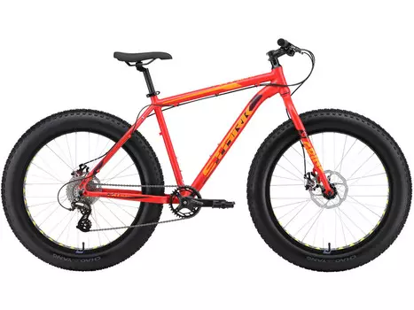 Горный велосипед Stark Fat 26.3 D, год 2024, цвет Красный-Оранжевый, ростовка 16
