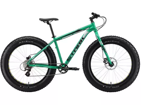 Горный велосипед Stark Fat 27.3 HD, год 2024, цвет Зеленый-Черный, ростовка 18