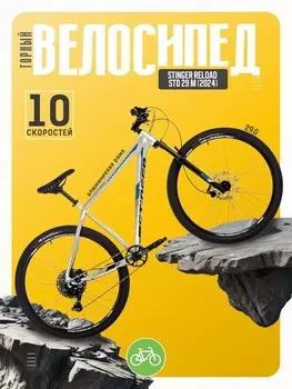 Горный велосипед Stinger Reload STD 29 M, год 2024, цвет Серебристый, ростовка 20