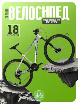 Горный велосипед Stinger Reload STD 45 27.5, год 2025, цвет Серебристый, ростовка 16