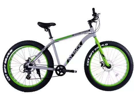 Горный велосипед Techteam TechTeam Attack 26 Fat, год 2024, цвет Зеленый, ростовка 19