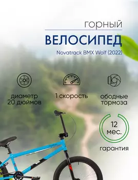 Экстремальный велосипед Novatrack BMX Wolf, год 2022, цвет Синий, ростовка 10