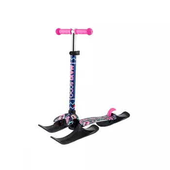 Самокат Maxiscoo Baby Фламинго (с лыжами), цвет Розовый