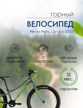 Подростковый велосипед Merida Matts J.24+ Eco, год 2022, цвет Серебристый-Зеленый