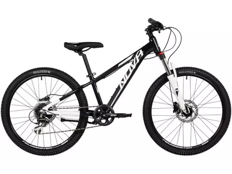 Подростковый велосипед Novatrack Extreme HD 24, год 2025, цвет Черный-Белый, ростовка 13
