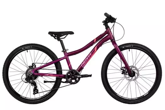 Подростковый велосипед Novatrack Novara 24 Disc, год 2025, цвет Фиолетовый, ростовка 10